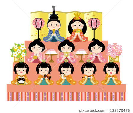 可愛的雛田插畫 - 雛祭 可愛的雛田插畫 - 雛祭 135270476