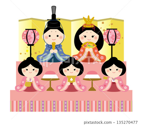 可愛的雛田插畫 - 雛祭 可愛的雛田插畫 - 雛祭 135270477