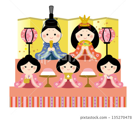 可愛的雛田插畫 - 雛祭 可愛的雛田插畫 - 雛祭 135270478