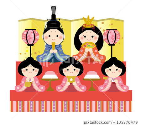可愛的雛田插畫 - 雛祭 可愛的雛田插畫 - 雛祭 135270479