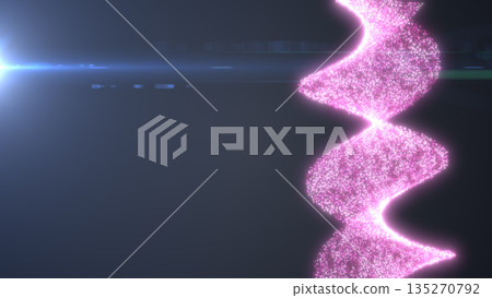 Bright pink spiral of glowing dots floating in darkness, symbolizing energy flow, digital rhythm, and creativity Bright pink spiral of glowing dots floating in darkness, symbolizing energy flow, digital rhythm, and creativity 135270792