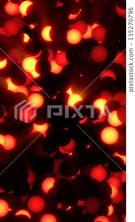 Abstract composition of glowing red spheres with dramatic lighting, representing energy, heat, and futuristic design Abstract composition of glowing red spheres with dramatic lighting, representing energy, heat, and futuristic design 135270796
