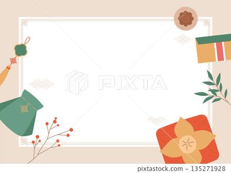 Vector illustrations of Korean traditional gifts. 135271928
