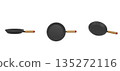 3D illustration of a simple frying pan 135272116