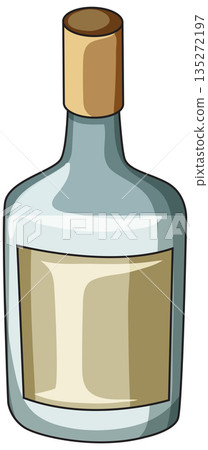 Minimalist Glass Bottle with Blank Label Illustration 135272197