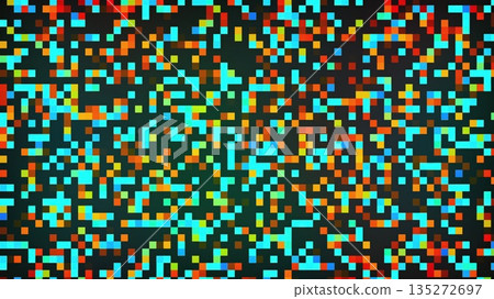 Abstract flickering wall lights moving chaotically. Computer generated 3d render 135272697