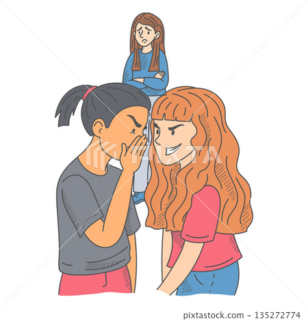 School girls gossip about other girl 135272774