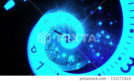 Abstract clock composition. Computer generated 3d render 135272828