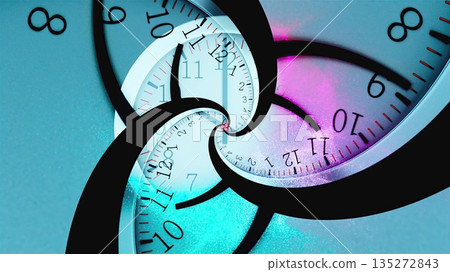Abstract clock composition. Computer generated 3d render 135272843