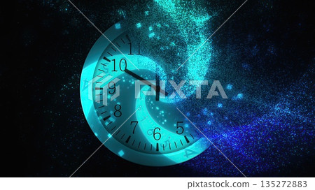 Abstract clock composition. Computer generated 3d render Abstract clock composition. Computer generated 3d render 135272883
