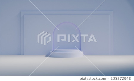 3d render White podium. Computer generated 3d render White podium. Computer generated 135272948