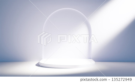 3d render White podium. Computer generated 3d render White podium. Computer generated 135272949