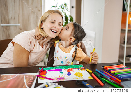 Joyful and Memorable Moments of Artistic Creativity Shared Between Mother and Daughter Relationships Joyful and Memorable Moments of Artistic Creativity Shared Between Mother and Daughter Relationships 135273108