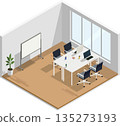 Modern small office illustration 135273193
