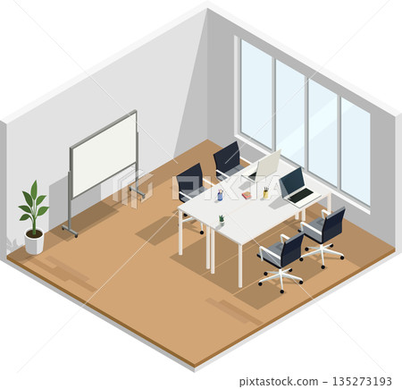 Modern small office illustration Modern small office illustration 135273193