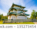 Hirosaki castle in blue sky 135273454