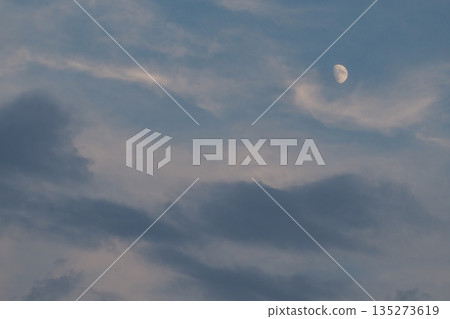 Moon floating in the sky Moon floating in the sky 135273619