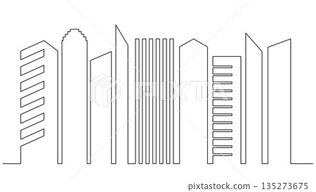 city one line graphic city one line graphic 135273675
