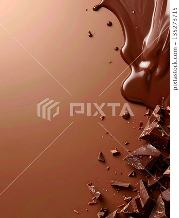 以美味濃鬱的融化巧克力為主題的高品質背景設計 135273715