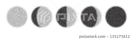 Spray illustration of Moon phases. Spray illustration of Moon phases. 135273812