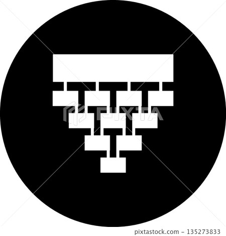 Inverted Pyramid Schema Icon - Silhouette Organizational Hierarchy and Database Structure Symbol 135273833
