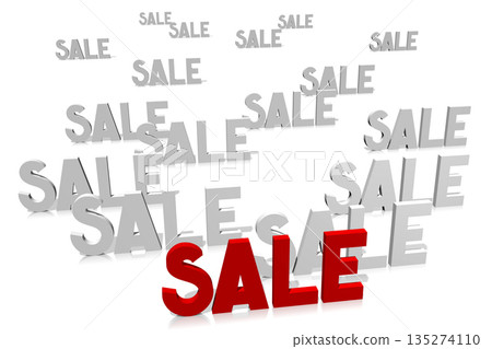 Sale words isolated on white background - 3D illustration 135274110