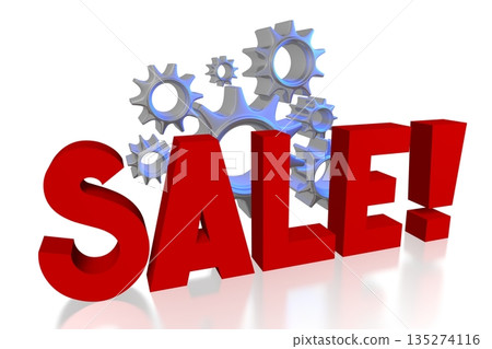 Sale word and hears - 3D illustration 135274116