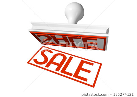 Sale word and rubber stamp - 3D illustration 135274121