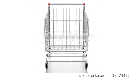 Shopping cart isolated on white background - 3D illustration Shopping cart isolated on white background - 3D illustration 135274432