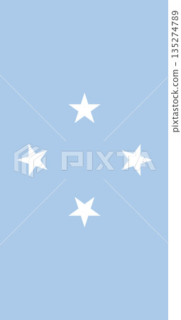 Federated States of Micronesia vertical flag in official colors, dimensions and aspect ratio. Vector flag symbolizing national pride, identity, heritage, patriotism and authority 135274789