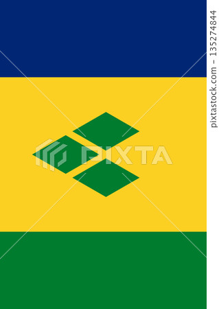 Saint Vincent and the Grenadines vertical flag in official colors, dimensions and aspect ratio. Vector flag symbolizing national pride, identity, heritage, patriotism and authority Saint Vincent and the Grenadines vertical flag in official colors, dimensions and aspect ratio. Vector flag symbolizing national pride, identity, heritage, patriotism and authority 135274844