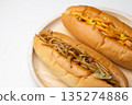 Yakisoba bun and Neapolitan bun placed on a white background 135274886
