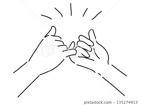 Simple line drawing of hands making a promise 135274913
