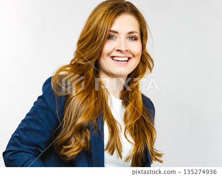 Woman with long healthy brown hair Woman with long healthy brown hair 135274936