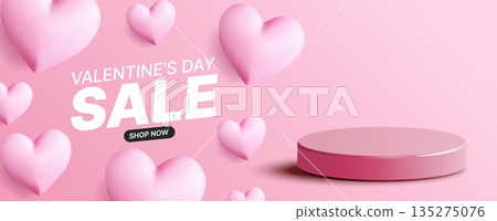 Valentines Day Sale banner with cute 3D pink hearts and soft romantic design. Perfect for holiday shopping promotions, discounts, love-themed marketing, and seasonal advertising. Valentines Day Sale banner with cute 3D pink hearts and soft romantic design. Perfect for holiday shopping promotions, discounts, love-themed marketing, and seasonal advertising. 135275076