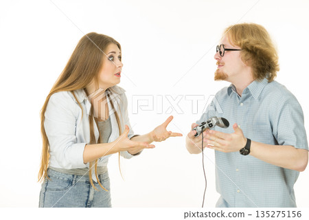 Woman is angry at playing man 135275156