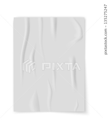 Realistic wrinkled paper texture with subtle folds and creases, perfect for backgrounds, presentations, posters, mockups, and creative design projects. 135275247