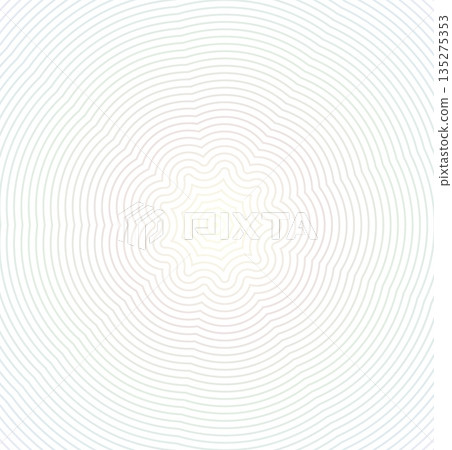 Vector illustration of a soft rainbow linear guilloche background. Elegant security pattern suitable for banknotes, certificates, diplomas, or decorative design templates. 135275353