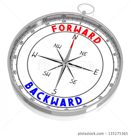 Forward and backward - 3D compass 135275365