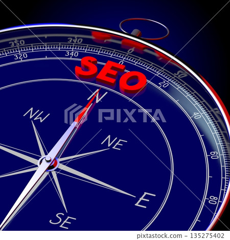 SEO - Search Engine Optimization - 3D compass illustration 135275402