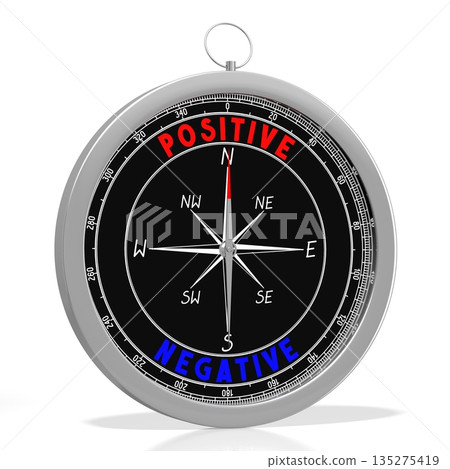 Positive or negative - 3D compass Positive or negative - 3D compass 135275419