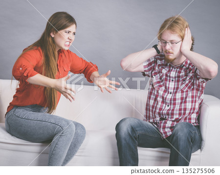 Man and woman having fight Man and woman having fight 135275506