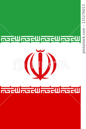 Iran vertical flag in official colors, dimensions and aspect ratio. Vector flag symbolizing national pride, identity, heritage, patriotism and authority Iran vertical flag in official colors, dimensions and aspect ratio. Vector flag symbolizing national pride, identity, heritage, patriotism and authority 135276013