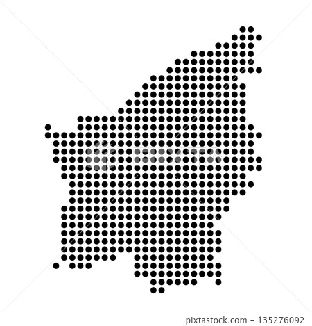 San Marino country dotted map. Black spot pixel illustration isolated on white background. Vector circle mosaic. 135276092