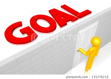 3D wall, door - goal concept 3D wall, door - goal concept 135276218