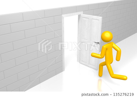3D wall, door - door concept 3D wall, door - door concept 135276219