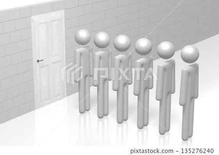 3D queue, patience concept 135276240