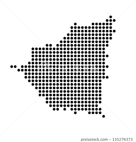 Nicaragua country dotted map. Black spot pixel illustration isolated on white background. Vector circle mosaic. 135276373