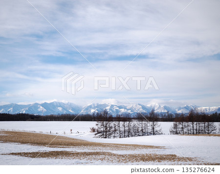 從鹿尾町眺望美麗的雪山 135276624