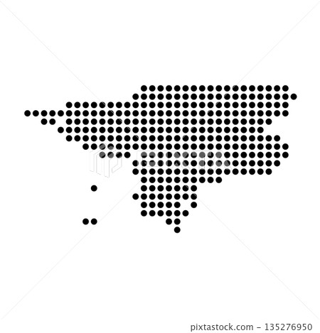 Guinea-Bissau country dotted map. Black spot pixel illustration isolated on white background. Vector circle mosaic. Guinea-Bissau country dotted map. Black spot pixel illustration isolated on white background. Vector circle mosaic. 135276950